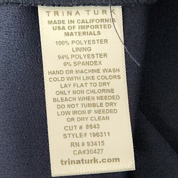 Trina Turk Double Rainbow Navy Blue Shift Dress Size L - Picture 6 of 7